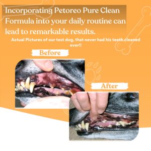 PETOREO Dog Teeth Cleaning Powder-Dog Breath Freshener Powder-Dog Bad Breath Treatment-Tartar Remover-Dental Care Supplies for Dogs & Cats, 30 Scoops