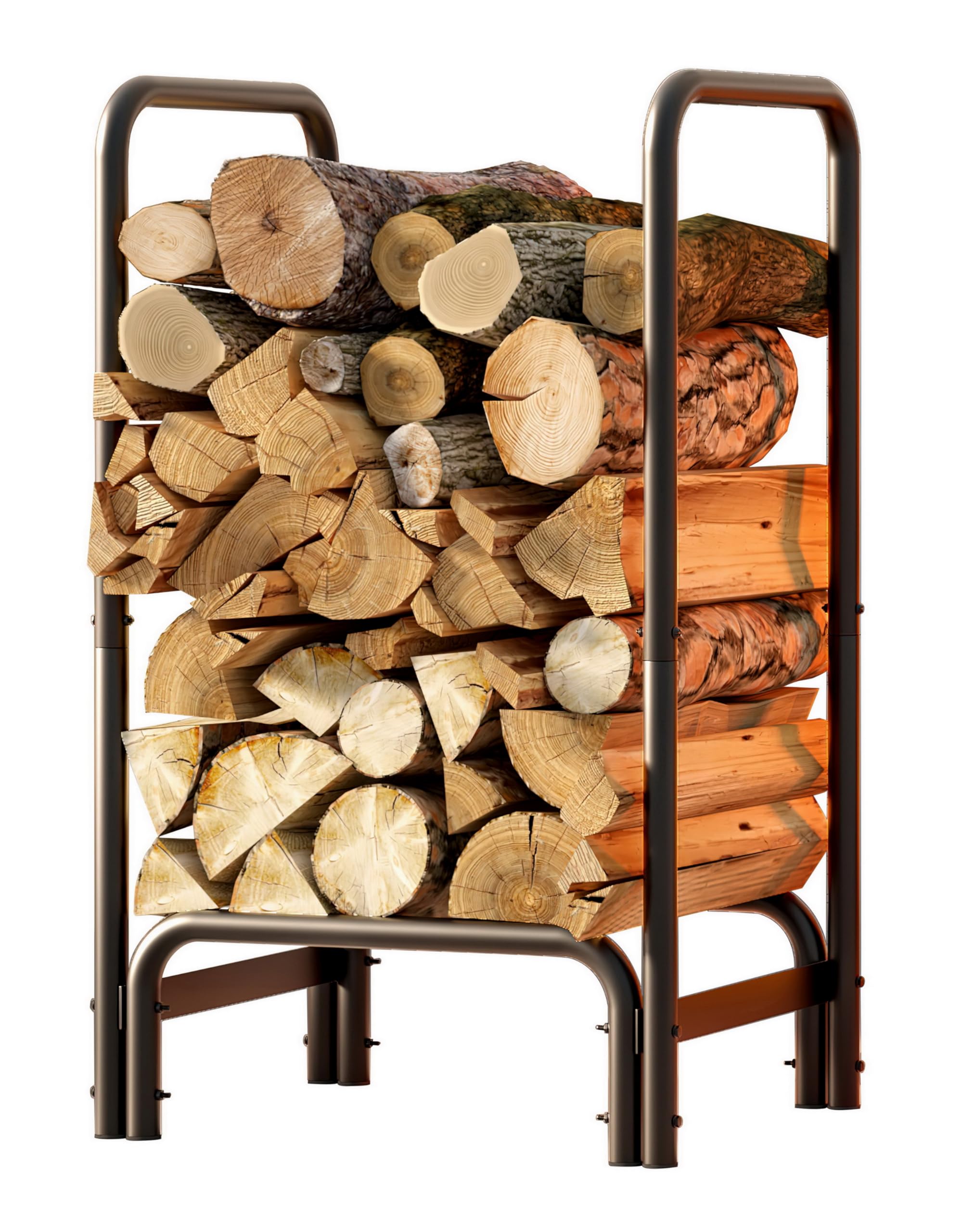 Fire Beauty Firewood Rack Log Holder,Log Storage Holder,Storage Rack,Firewood Stacker for Fireplace Indoor Outdoor(Small)