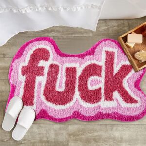 RoomTalks Funny Cute Pink Bathroom Rugs Bath Mat Non Slip Washable 2x3 Small Rugs for Bedroom Dorm Kitchen Trendy Fun Funky Cool Aesthetic Bedside Accent Rug