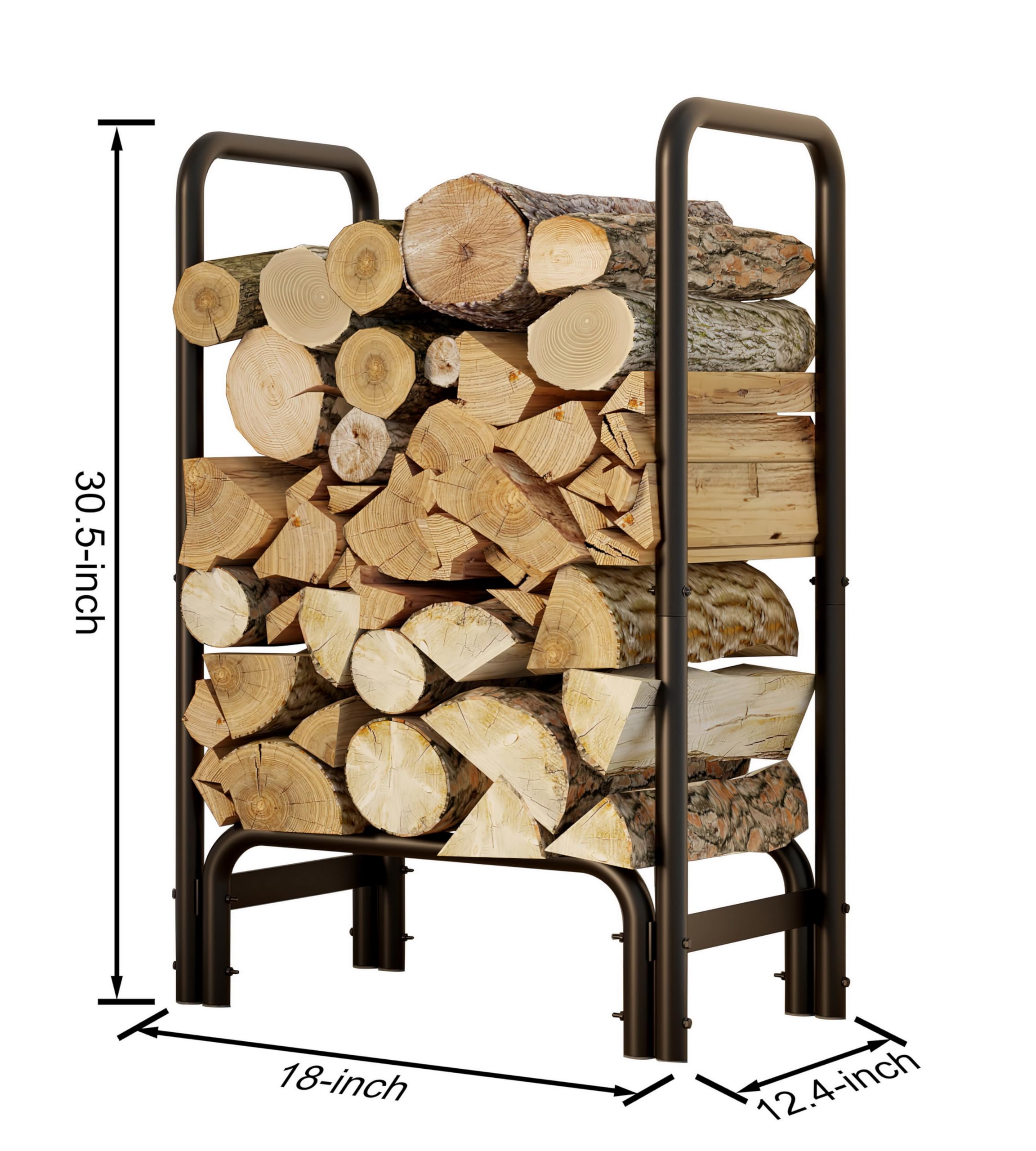 Fire Beauty Firewood Rack Log Holder,Log Storage Holder,Storage Rack,Firewood Stacker for Fireplace Indoor Outdoor(Small)