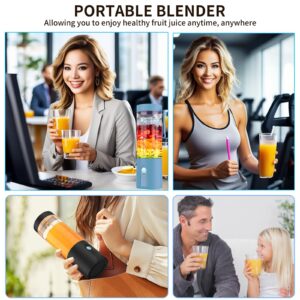 2024 [Upgrade] Portable Blender, Blender for Shakes and Smoothies, Personal Blender, 4500mAh battery operated blender, 11.1V powerful blender 20OZ cups with 10 Blades for Kitchen, Traveling