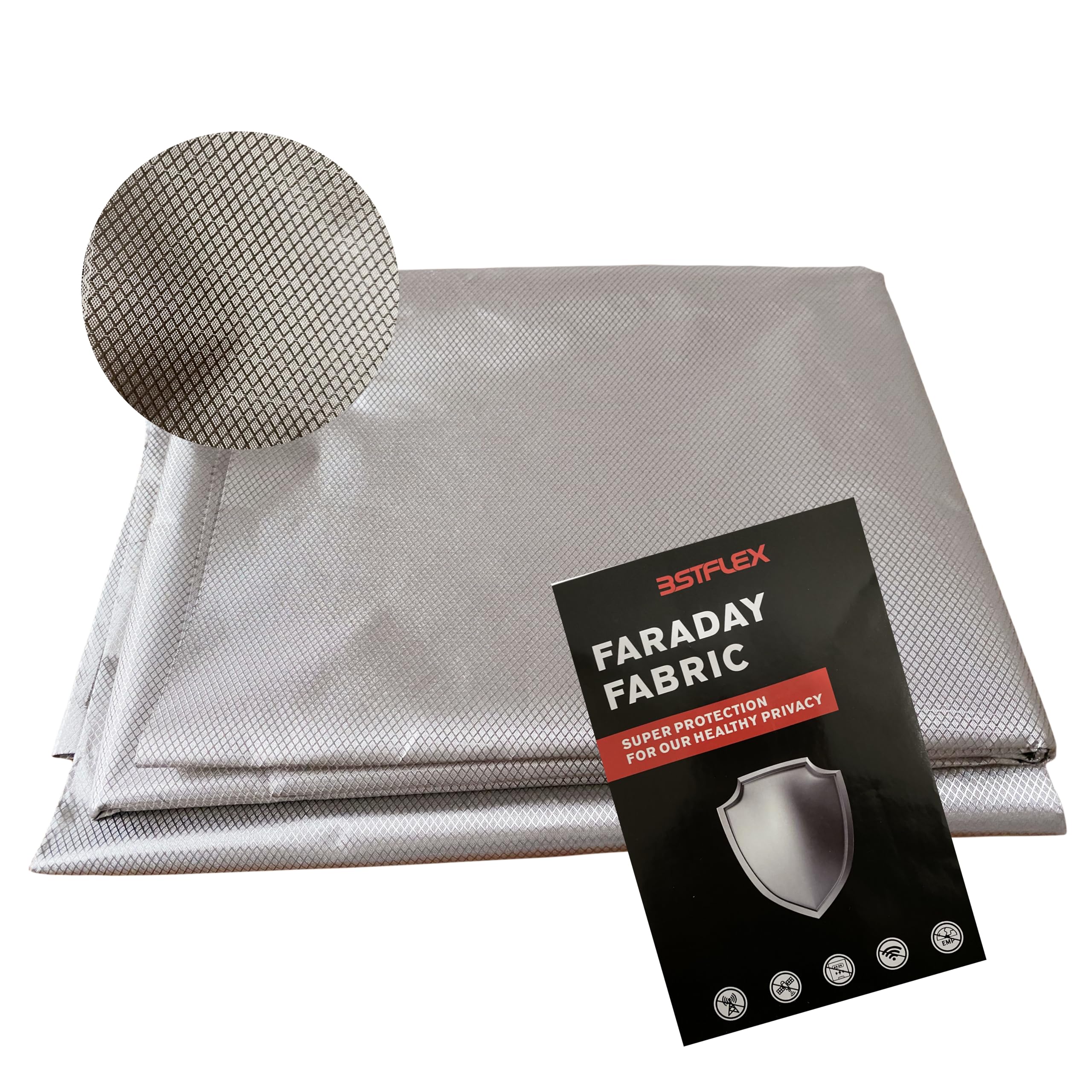 Faraday Fabric Nickel Copper Faraday Blocking Cloth 43.3"x59" Material Protection Fabric for DIY Faraday Cage, Box, Curtains