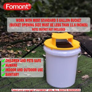 Fomont 2024 New Upgraded Bucket Lid Mouse Trap-Metal Bait Cage-Auto Reset-5 Gallon Bucket Fit-Humane-Indoor Outdoor-Rat Trap