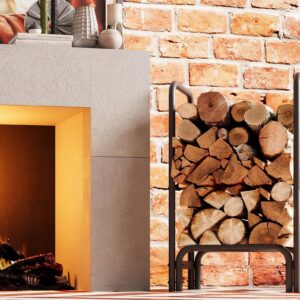 Fire Beauty Firewood Rack Log Holder,Log Storage Holder,Storage Rack,Firewood Stacker for Fireplace Indoor Outdoor(Small)