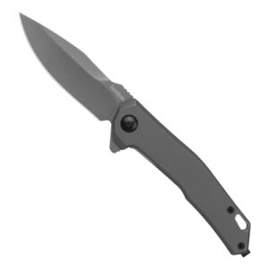 Kershaw Helitack Folding Pocket Knife, 3.3 inch Blade, Stainless Steel Handle, Every Day Carry Work Knife, Pocketclip