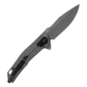 Kershaw Helitack Folding Pocket Knife, 3.3 inch Blade, Stainless Steel Handle, Every Day Carry Work Knife, Pocketclip