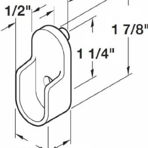 Top Shelf Hardware Premium Chrome Oval Wardrobe Closet Rod End Supports Brackets for 15mm x 30mm with Dual Rear Facing 5mm Pins (4 Pack)