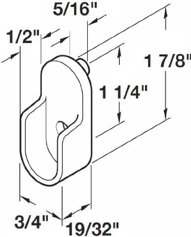 Top Shelf Hardware Premium Chrome Oval Wardrobe Closet Rod End Supports Brackets for 15mm x 30mm with Dual Rear Facing 5mm Pins (4 Pack)