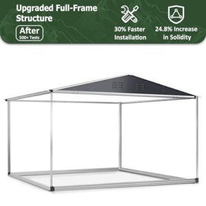 AirWire 10x8 FT Metal Storage Shed, Large Outdoor Shed with Updated Frame Structure, Garden Tool Sheds for Backyard Patio Lawn, Grey