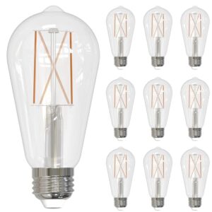 bulbrite (10-pack) item 776769 led filament light bulb, 8.5 watt, clear finish, bulb type st18, base e26, soft white light 3000k, 850 lumens, cri 90, ideal for decorative lighting