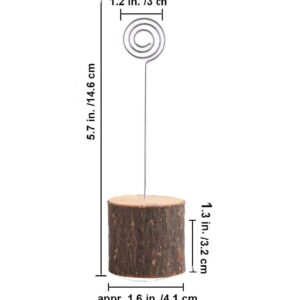 Wood Place Card Holders with Swirl Wire Table Number Stands and Photo Holders for Name Signs Card Holders for Weddings and Parties