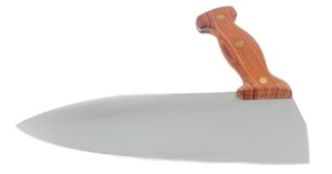 generic wristrait professional right angle, vertical chef knife – 9.5” heavy duty, weighted – reduces strain on wrist for arthritis, carpal tunnel - full tang, medium, wood handle, bbwschef95