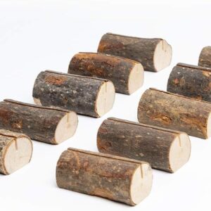 10pcs Natural Wood Place Card Holder Wooden Log Table Number Holders Wood (10pcs Long)