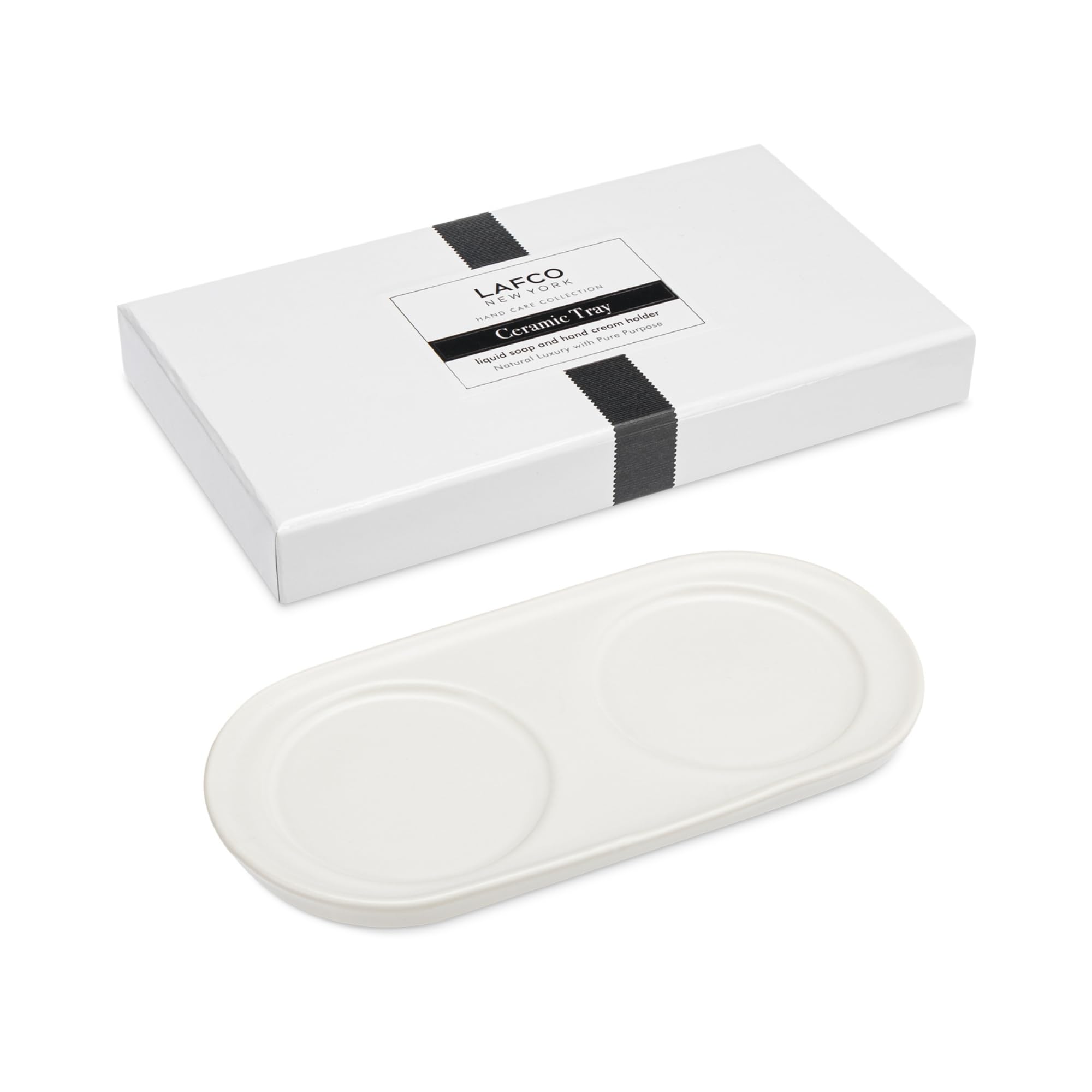 LAFCO New York Ceramic Hand Care Tray - Display Fragranced Hand Care Products - Matte Finish