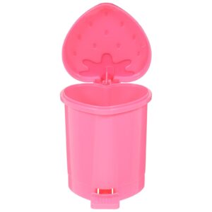 kichvoe strawberry trash can cute trash can desktop trash can mini pink garbage can strawberry countertop wastebasket for desk bathroom bedroom kitchen office