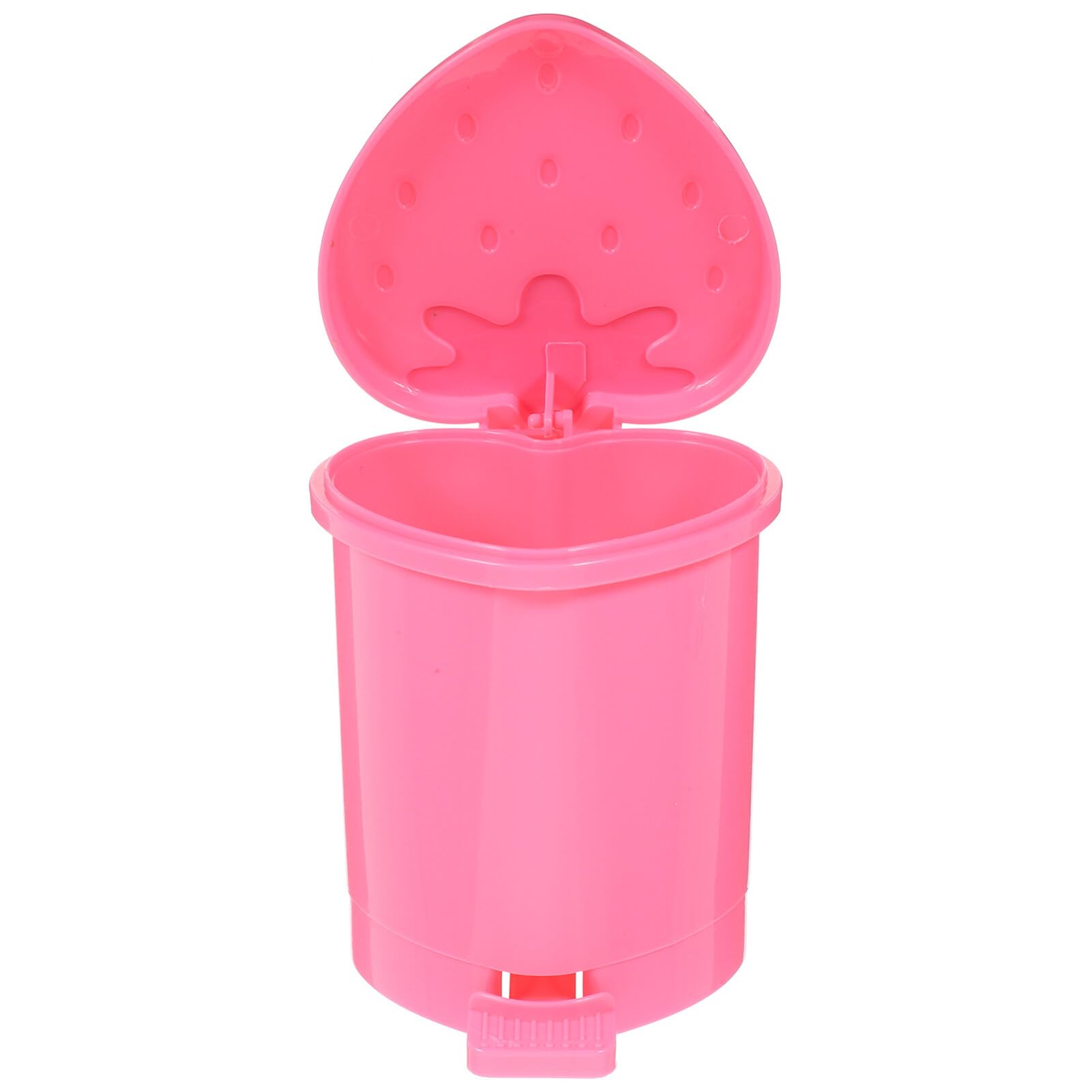 Kichvoe Strawberry Trash Can Cute Trash Can Desktop Trash Can Mini Pink Garbage Can Strawberry Countertop Wastebasket for Desk Bathroom Bedroom Kitchen Office