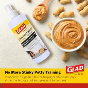 Glad for Pets Attractant Spray for Potty Training Dogs & Puppies, Peanut Butter Scent, 16oz - Effective Dog Potty Training Spray, Indoor or Outdoor Dog Potty Training Aid, 16oz Bottle