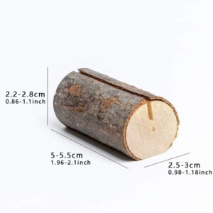 10pcs Natural Wood Place Card Holder Wooden Log Table Number Holders Wood (10pcs Long)