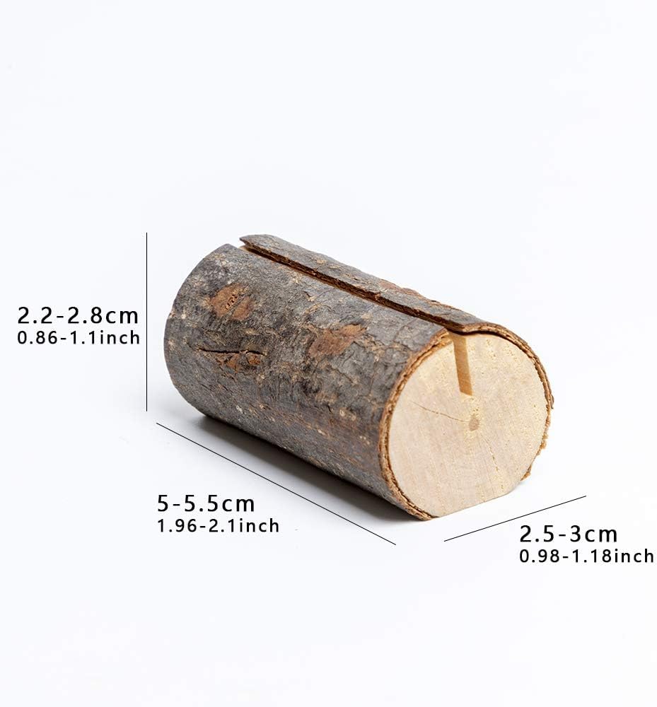 10pcs Natural Wood Place Card Holder Wooden Log Table Number Holders Wood (10pcs Long)