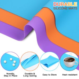 3 Pack Silicone Mats for Crafts, Premium Silicone Craft Mat, Playdough Mat, Silicone Sheet for Crafts, Liquid, Resin Jewelry Casting Molds Mat, Heat-Resistant Table Protector 15.7 "x11.8" by Aoulela