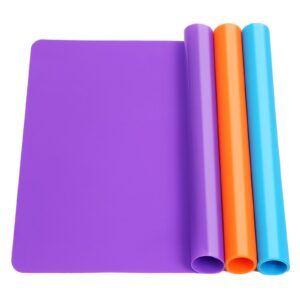 3 pack silicone mats for crafts, premium silicone craft mat, playdough mat, silicone sheet for crafts, liquid, resin jewelry casting molds mat, heat-resistant table protector 15.7 "x11.8" by aoulela