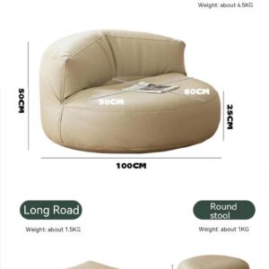 Curved Leather Sofa - Luxurious and Stylish | Suitable for Any Living Space (A,Sofa)