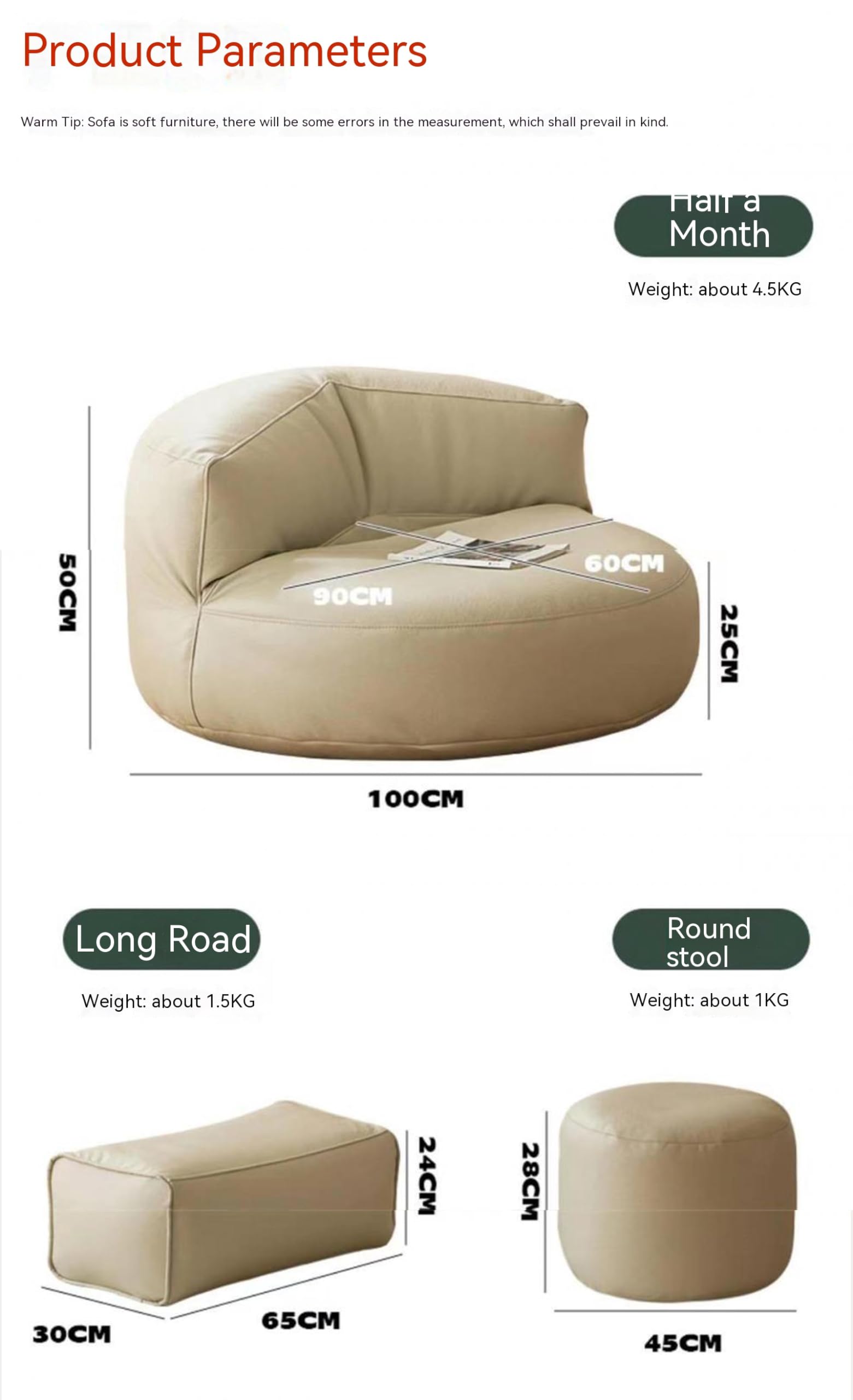 Curved Leather Sofa - Luxurious and Stylish | Suitable for Any Living Space (A,Sofa)