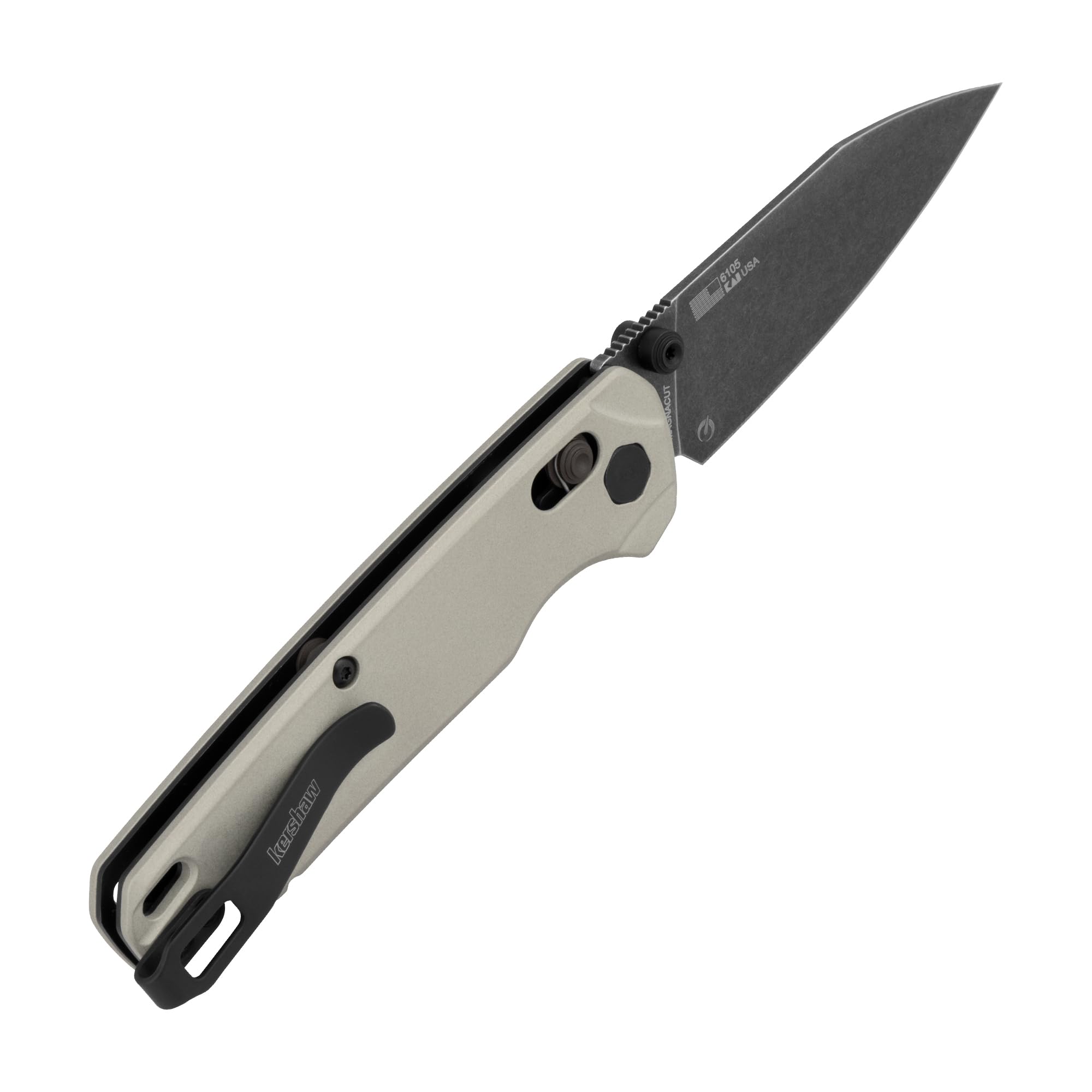 Kershaw Bel Air Pocket Knife, Made in the USA, 3.4 inch CPM MagnaCut Steel Blade, EDC Design, Duralock Locking Mechanism, Manual Folder, Black Cerakote Blade, Pocketclip