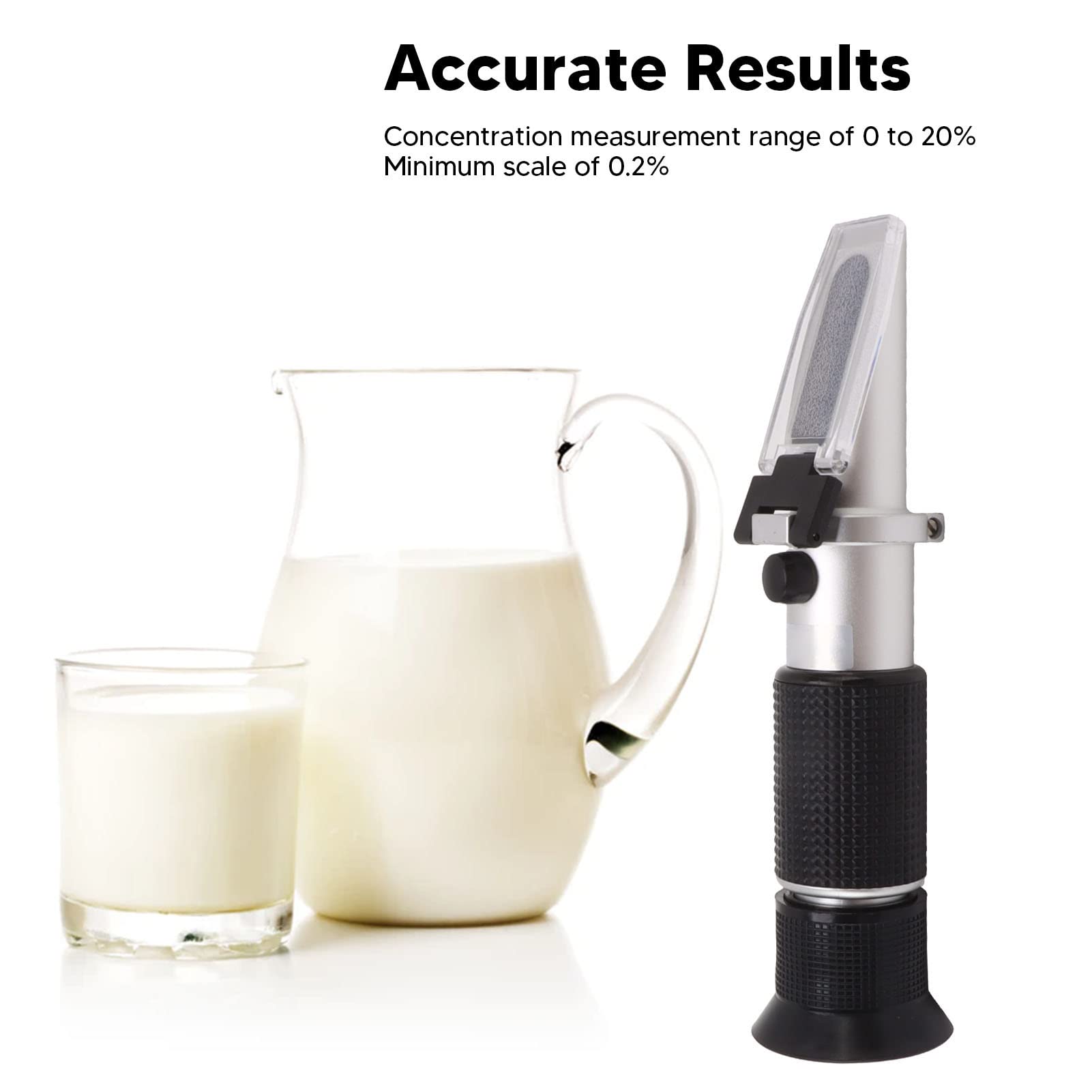 Accurate Milk Content Detector - Portable Handheld Refractometer with Automatic Temperature Compensation, Sturdy Aluminum Build, Ideal for Farmers and Dairy Enthusiasts