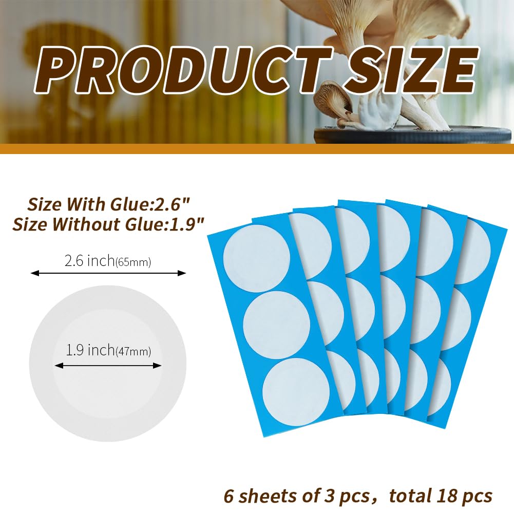 Synthetic Filter Paper Stickers 65 mm PTFE Filter Disc 0.3 μm Filter Paper for Mushroom Cultivation Wide Mouth Jar Lids