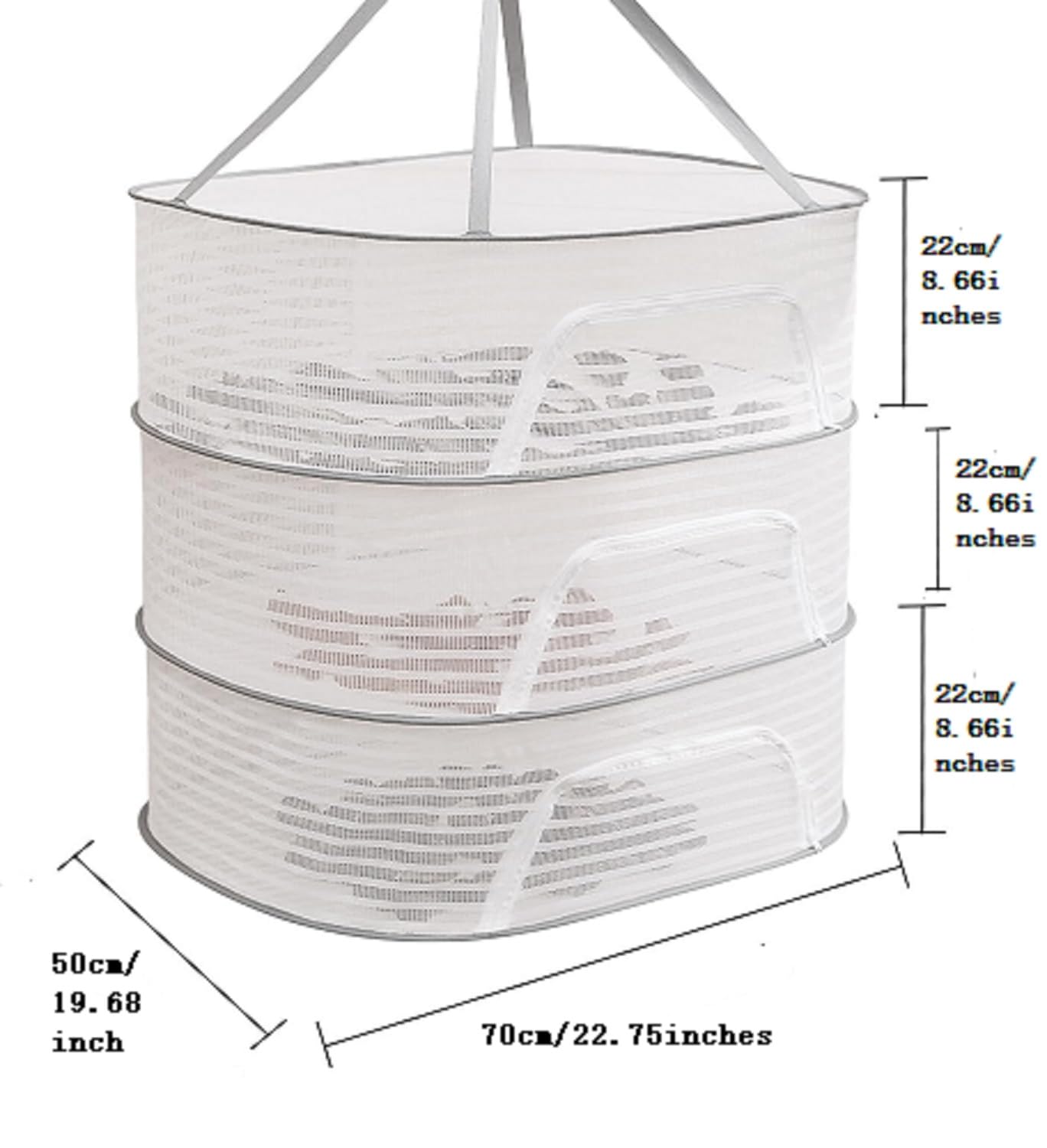 HCHMAO Herb Drying Rack 3 Layer Hanging Mesh Net Clothes Drying Racks Foldable Hanging Mesh Dryer for Buds, Fruits, Hydroponics Flowers, Vegetables, Fish, or Clothes, Doll