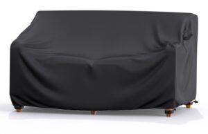 gorpche heavy duty outdoor furniture covers for winter, patio sofa cover, patio furniture covers waterproof, patio couch loveseat covers with air vent and handles, 60" l×42" d×30" h, black