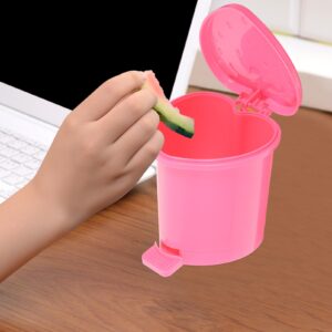 Kichvoe Strawberry Trash Can Cute Trash Can Desktop Trash Can Mini Pink Garbage Can Strawberry Countertop Wastebasket for Desk Bathroom Bedroom Kitchen Office