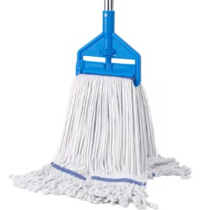 kefanta commercial mop 60 inch heavy duty industrial wet mops with long handle,looped-end string cotton mop for home, kitchen,garage,office and concrete/tile floor cleaning