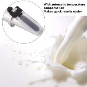 Accurate Milk Content Detector - Portable Handheld Refractometer with Automatic Temperature Compensation, Sturdy Aluminum Build, Ideal for Farmers and Dairy Enthusiasts