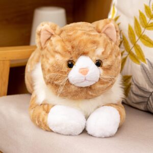 Fawowe Cat Weighted Stuffed Animals, 5.3 lbs 25.5 inch Weighted Cat Plush Toy Realistic Cat Weighted Plush Animals Pillow Gifts for Adults and Kids