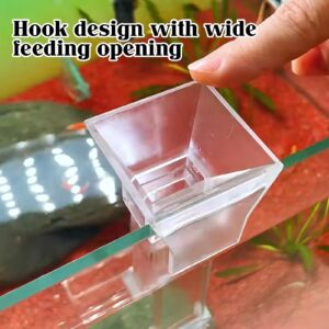 Rainmae Aquarium Fish Shrimp Feeding Dish Set, Transparent Aquarium Fish Feeder Tube Kit, Fish Tank Feeding Supplies with Cleaning Brush Aquarium Fish Tank Feeder and Preventing Food Scattering