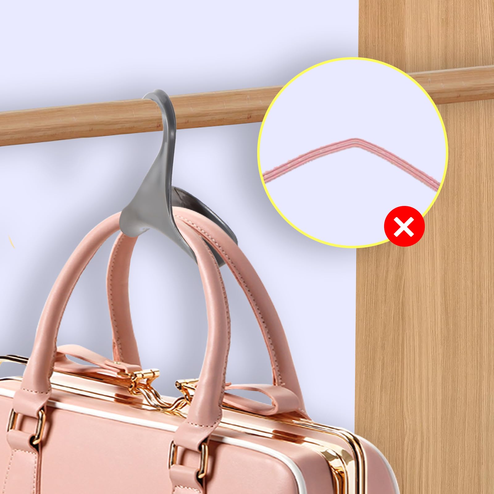 HOMEEE 10 Pcs Bag Hanger for Closet, Purse Hanger for Closet, Protecting Bag Shape, Storing and Organizing Various Handbags and Any Other Purse in Easy-to-Find