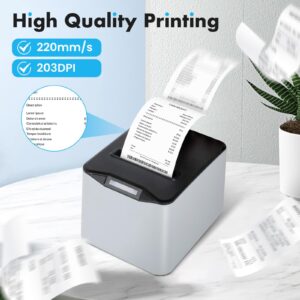 NUCOUN Thermal Receipt Printer,80mm USB POS Printer,Auto Cutter,Support Cash Drawer,Support Windows/Mac/Linux,Printer for Home Office Restaurant