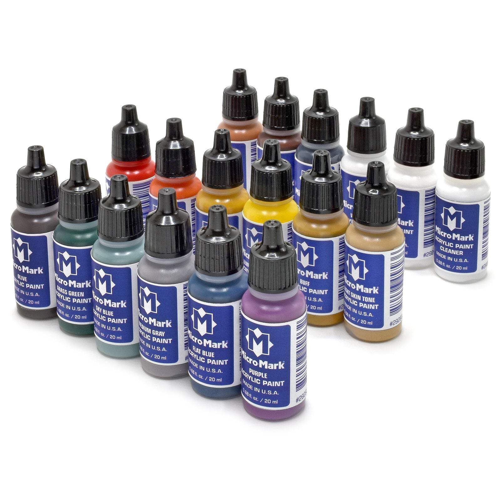 Micro-Mark Basic Color Model Paint Set - Versatile Paint Set for Models, Miniatures, Game Figures, Canvas, and Crafts