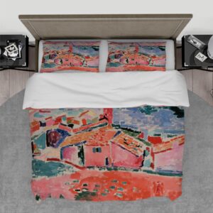 hobboy bright watercolor bedding sets 3 piece 1 duvet cover with zipper ties 2 pillowcases henri matisse painting art soft duvet cover set twin size