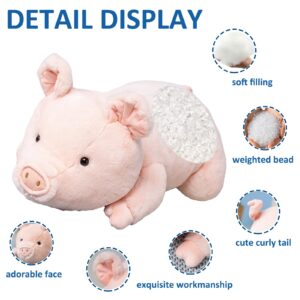 Fawowe Weighted Stuffed Animals, Weighted Pig Stuffed Animal Cute Pig Weighted Plush Animals Hugging Pillow Toy Gifts for Adults and Kids, 15.7 inch