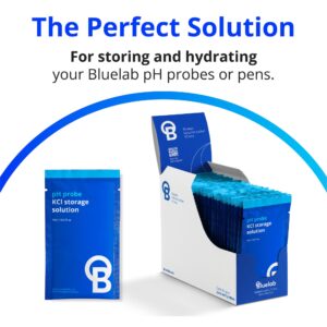 Bluelab KCl Storage Solution Sachets - Ideal for Maintaining pH Pens, pH Meters & pH Probes - Optimal Probe Care to Ensure Accurate Measurements with Regular Probe Hydration, 30 Sachet Box, 18ml Each