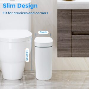 Knuidrte Bathroom Trash Can with Lid, 3.7 Gallon Waterproof Garbage Can, Electric Smart Sensor Touchless Trash Can with 40pcs Trash Bags, Ideal for Bathroom, Kitchen, Living Room