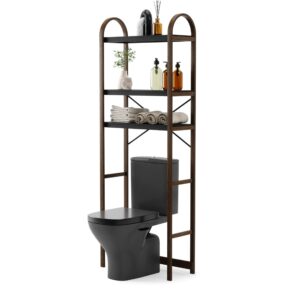 umbra bellwood over the toilet bathroom storage, black/walnut