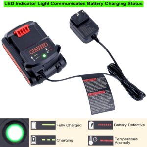 LCS1620B Compatible with Black and Decker 20V Lithium Battery Charger, Compatible with Black & Decker 12V 20V Battery LBXR20 LBXR20-OPE LBX4020 LB2X4020