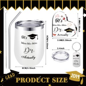 Gerrii 3 Pcs Phd Degree Gifts Set It's Miss Ms Mrs Dr Actually, Dr Gift Includes Insulated Tumbler 12 oz Acrylic Heart Decor Stainless Steel Keychain for Friend Men Women Graduation 2024 Appreciation