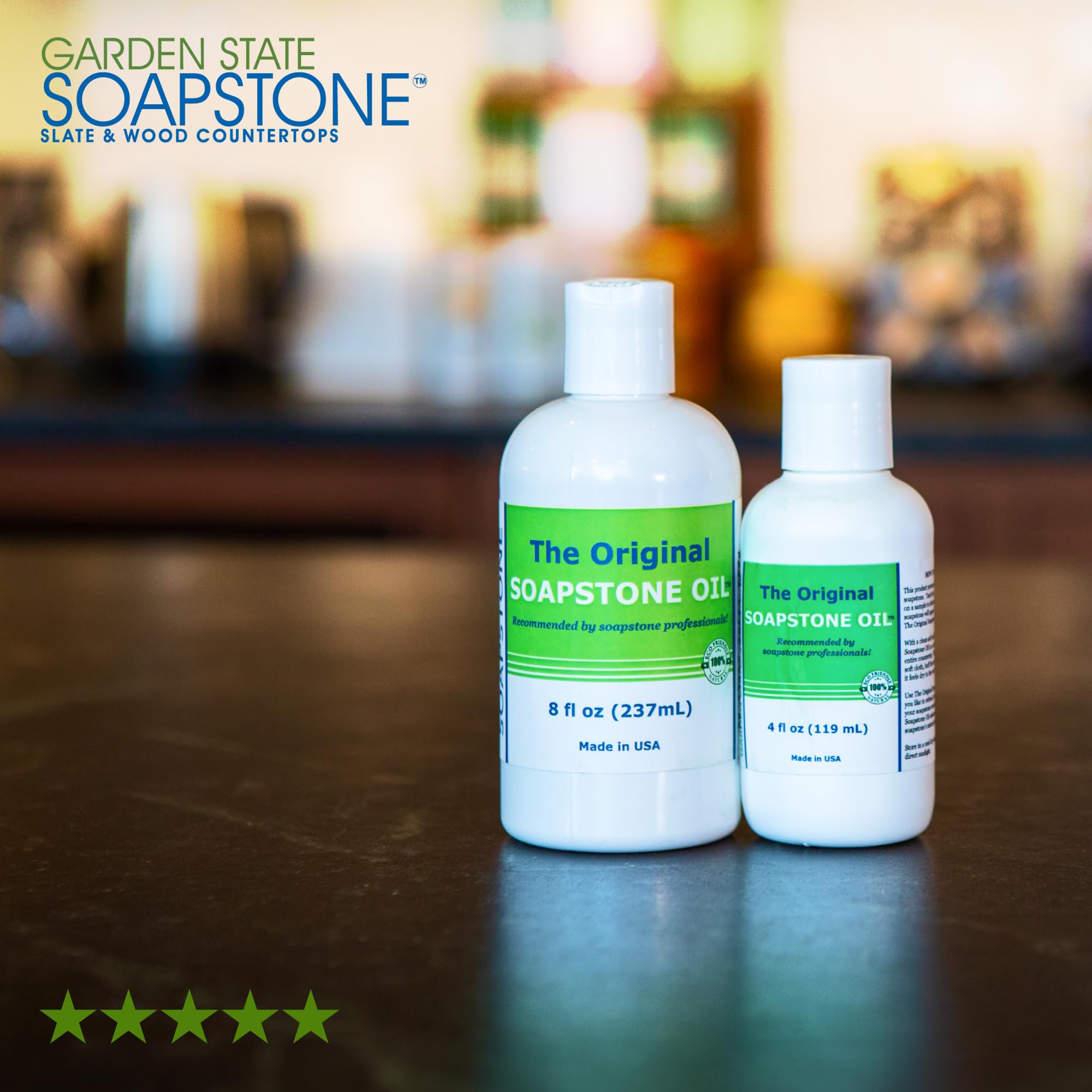 The Original Soapstone Oil ™ - Food Safe Blend of Natural Oils Soapstone - Kitchen Countertop Cutting Board Finish Wax - Organic Safe Less Frequent Oiling (4 oz)