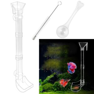 rainmae aquarium fish shrimp feeding dish set, transparent aquarium fish feeder tube kit, fish tank feeding supplies with cleaning brush aquarium fish tank feeder and preventing food scattering