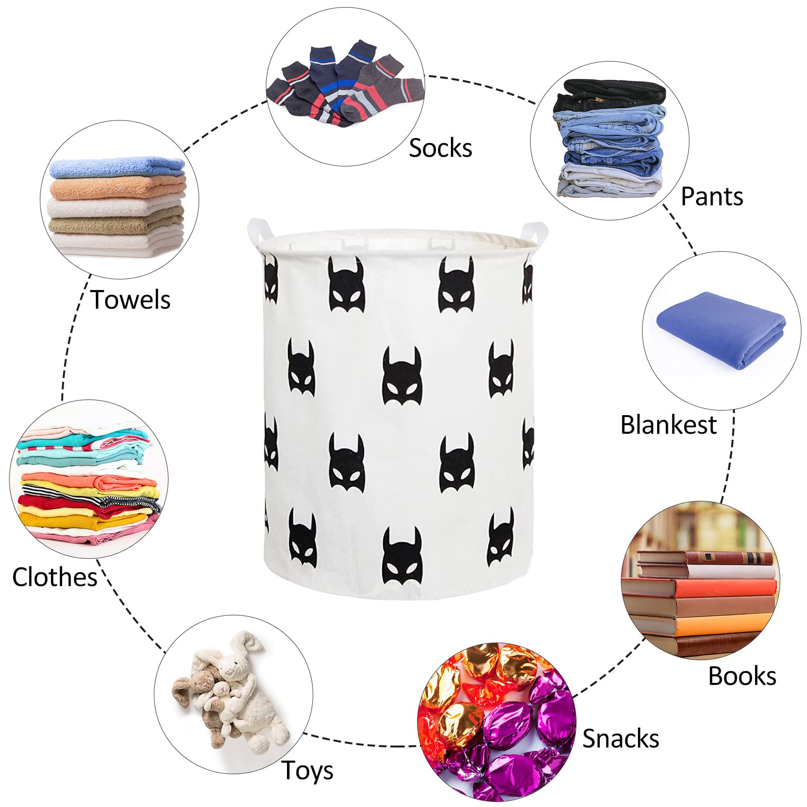 RoyBoder Collapsible Laundry Basket in Bedroom Waterproof Laundry Hamper in Bathroom Large Laundry Bag in College Dormitory Cloakroom Livingroom Nursery Organizer Toy Bin